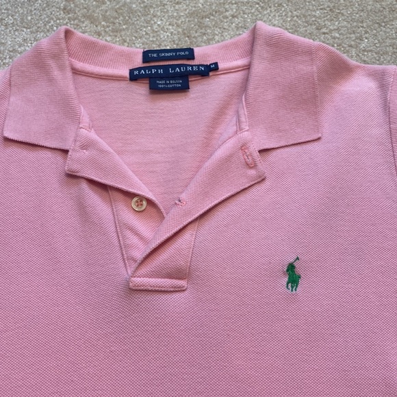 Ralph Lauren womens pink skinny polo, size medium - Picture 2 of 2